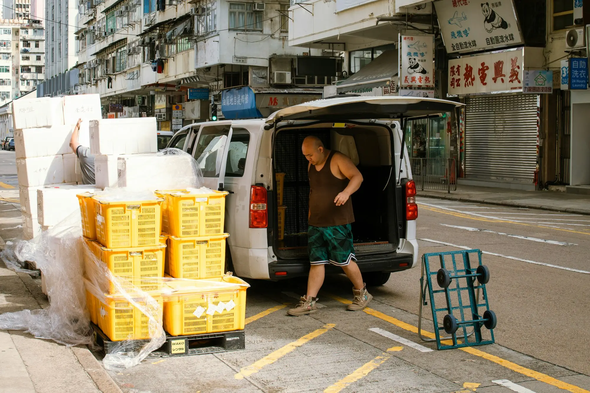 Delivery van being loaded at a loading dock in Perth